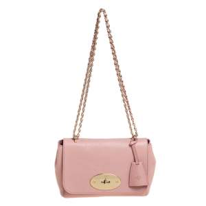 Pre Owned Mulberry Pink Leather Small Lily Shoulder Bag