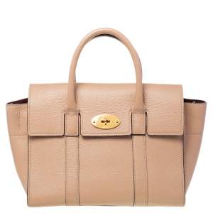Pre Owned Mulberry Beige Leather Bayswater Satchel