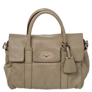 Pre Owned Mulberry Olive Green Leather Small Bayswater Satchel