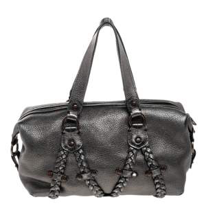 Mulberry Vintage Metallic Silver Leather Satchel