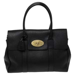 Pre Owned Mulberry Black Leather Bayswater Satchel