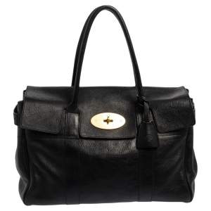 Pre Owned Mulberry Black Pebbled Leather Bayswater Satchel