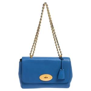 Mulberry Blue Leather Medium Lily Shoulder Bag