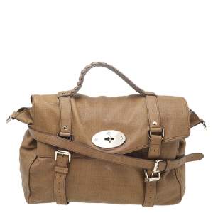 Mulberry Brown Leather Oversized Alexa Satchel Bag
