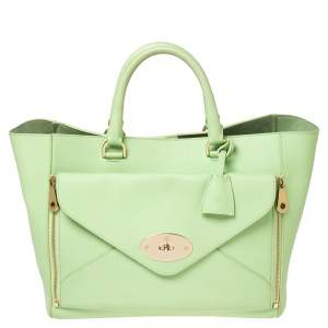 Mulberry Green Leather Large Willow Tote