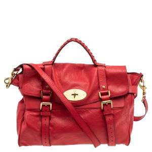 Mulberry Coral Pink Leather Oversized Alexa Satchel