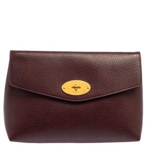 Mulberry Burgundy Leather Darley Cosmetic Pouch