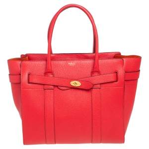 Mulberry Red Grained Leather Bayswater Tote