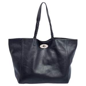 Mulberry Navy Blue Leather Large Dorset Shopper Tote 