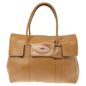 Mulberry Beige Patent Leather Bayswater Satchel