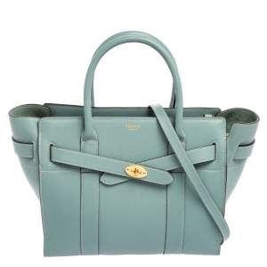 Mulberry Pale Blue Leather Small Zipped Bayswater Tote