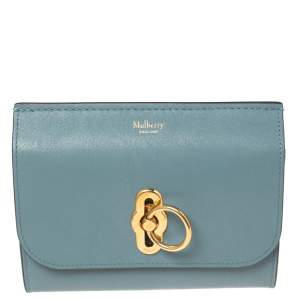 Mulberry Stone Blue Leather Medium Amberley Wallet