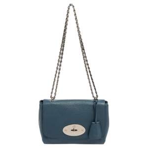 Mulberry Blue Leather Small Lily Shoulder Bag