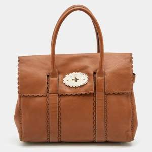 Pre Owned Mulberry Brown Leather Cookie Bayswater Satchel