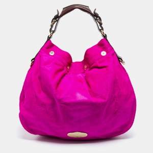 Mulberry Magenta/Brown Calf Hair and Leather Mitzy Hobo