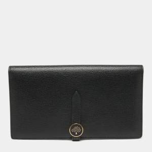 Mulberry Black Leather Tree Logo Long Wallet