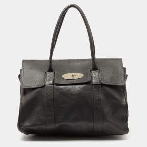 Mulberry Dark Grey Leather Bayswater Satchel