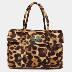 Mulberry Brown Leopard Print Pony Hair Bayswater Satchel