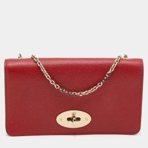 Mulberry Red Leather Bayswater Chain Clutch