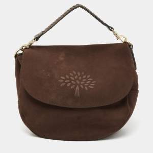 Mulberry Dark Brown Suede and Leather Effie Satchel