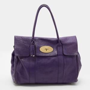 Mulberry Purple Leather Bayswater Satchel