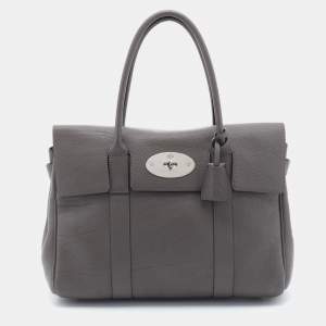 Mulberry Grey Grain Leather Bayswater Satchel
