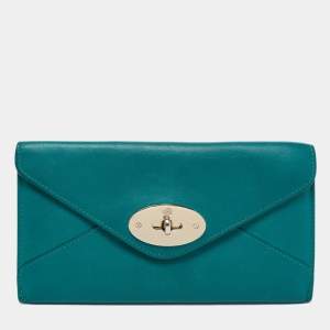 Mulberry Green Leather Envelope Wallet