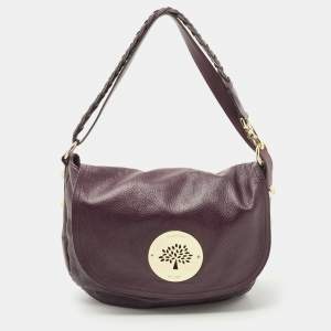Mulberry Burgundy Grained Leather Daria Shoulder Bag