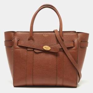 Mulberry Tan Grained Leather Small Zipped Bayswater Tote