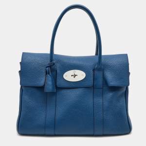 Mulberry Dark Blue Leather Bayswater Satchel