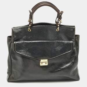 Mulberry Dark Grey Patent and Leather Neely Tote
