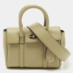 Mulberry Olive Green Leather Mini Bayswater Satchel