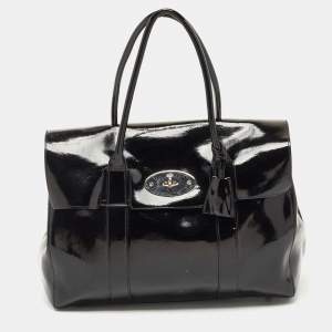 Mulberry Black Patent Leather Bayswater Satchel