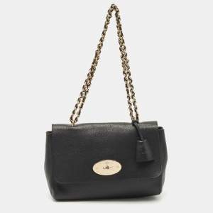 Mulberry Black Leather Medium Lily Shoulder Bag