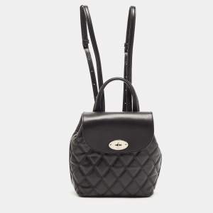 Mulberry Black Quilted Leather Mini Bayswater Backpack
