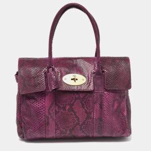 Mulberry Purple Python Bayswater Satchel