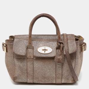 Mulberry Metallic Brown Leather Mini Bayswater Satchel