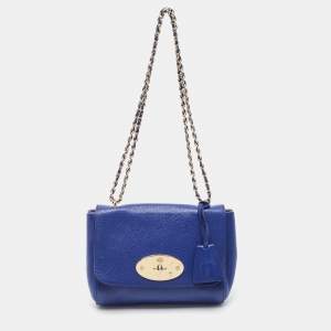 Mulberry Blue Leather Small Lily Shoulder Bag