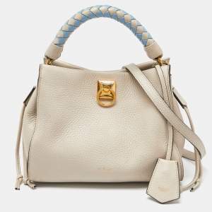 Mulberry Light Grey/Blue Leather Small Iris Top Handle Bag