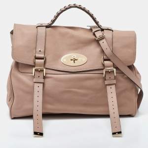 Mulberry Pink Leather Oversized Alexa Satchel