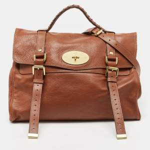 Mulberry Brown Leather Oversized Alexa Satchel