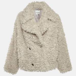 Pre Owned Munthe Beige Faux Shearling Lestine Jacket S