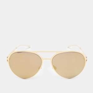 Mykita & Bernhard Willhelm Gold Mirror Patented Aviator Sunglasses
