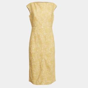 Nº21 Yellow Lace Sleeveless Midi Dress M