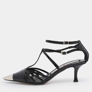 Pre Owned Nº21 Black Patent Leather Ankle Strap Pumps Size 37.5