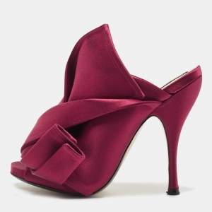 Nº21 Ronny Burgundy Satin Knot Slide Size 36