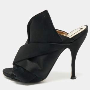 N°21 Black Satin Knot Mules Size 41