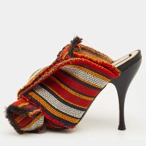 مملوكة مسبقًا N21 Raso Knot Size 36 Multicolor Fabric and Leather Mules