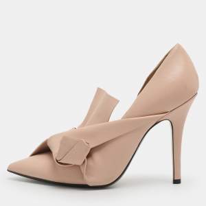 Pre Owned N21 Knot Size 37 Pink Leather D'orsay Pumps