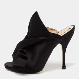 N°21 Black Satin Ronny Pleated Mules Size 37